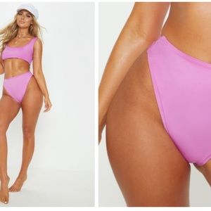 Violet High Waisted High Leg Bikini Bottom